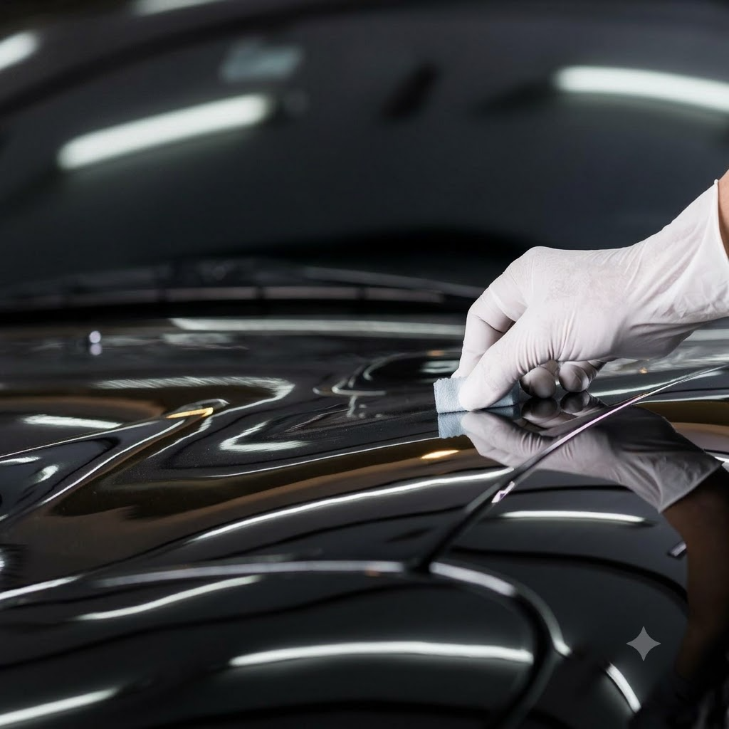 Installer applying MoShiEx PPF film